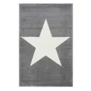 Livone Kinderteppich Stern weiss auf grau, Teppichgrösse: 120 x 180 cm