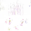 Little Sanderson Abracazoo Tapete Märchenschloss creme lila pink
