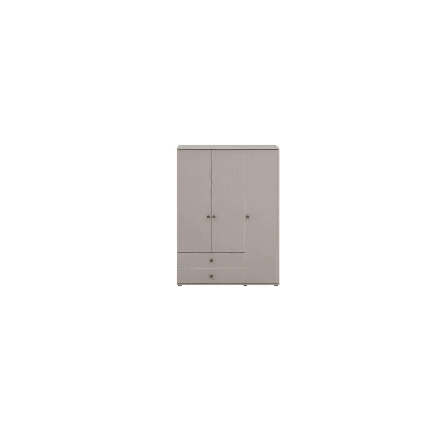 Flexa Kleiderschrank - Classic, 150x202,5 cm, Farbe: Grau gekalkt / Grau gekalkt / Rouge