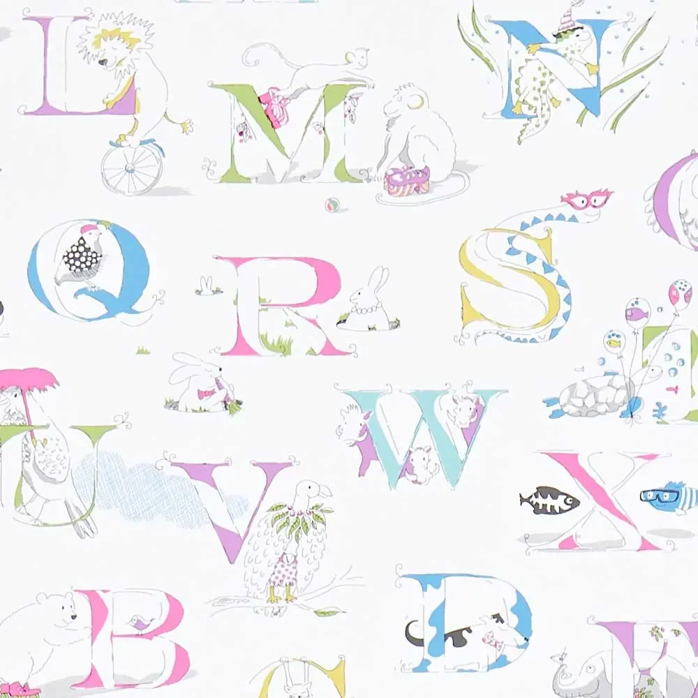 Little Sanderson Abracazoo Motivstoff Alphabet creme aqua grün blau