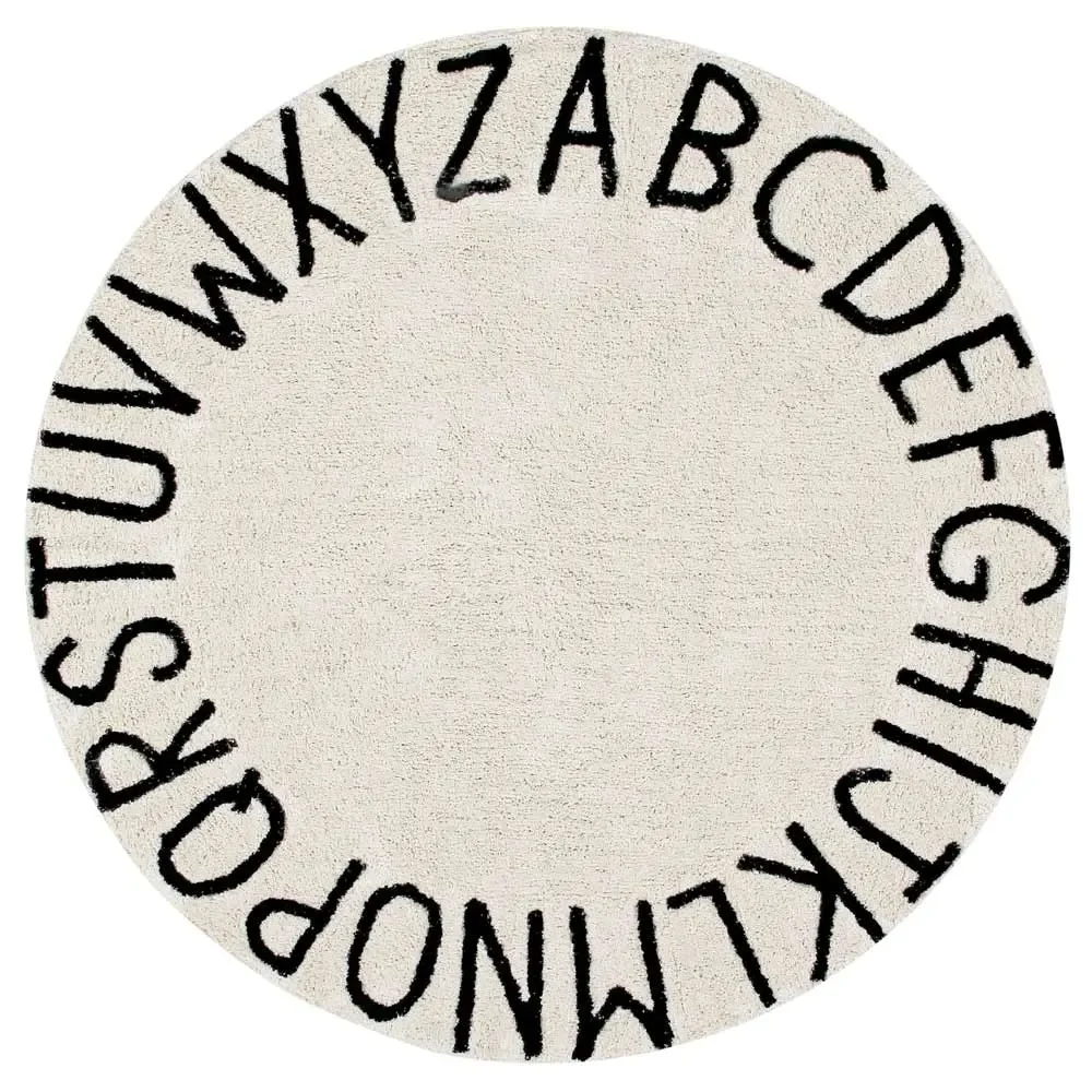 Lorena Canals runder Teppich ABC natur