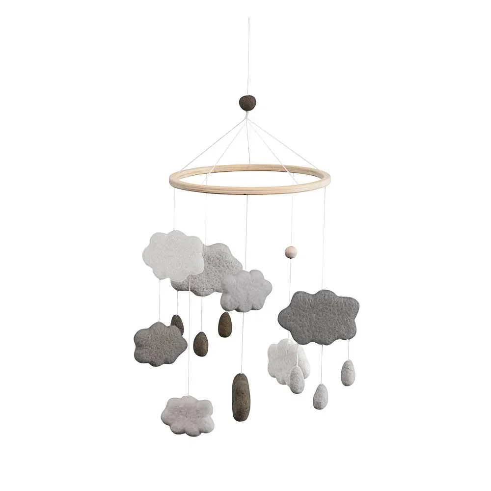 Sebra Mobile Wolken Filz grau