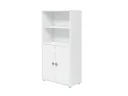 FLEXA Bücherregal, Bücherwand - Midi, 2 Türen, 72 cm x 138 cm, Farbe: Weiß/Naturgrün