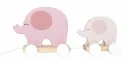 Jabadabado Kinderspielzeug, Nachziehtier - Elefant, Farbe: rosa