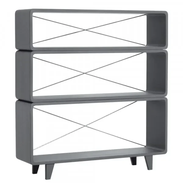 Laurette Bücherregal Millefeuille, Farbe: Gris Souris