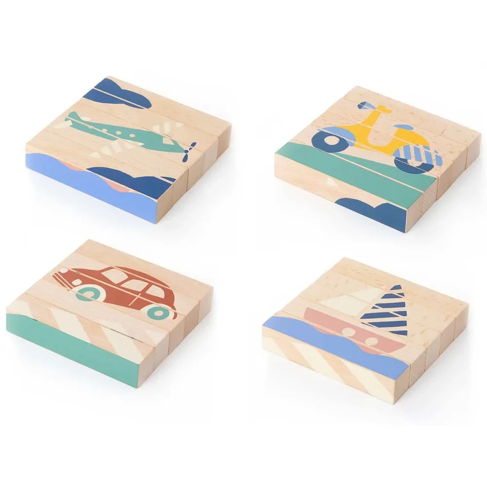 Nobodinoz Holzklötze / Puzzle Fahrzeuge