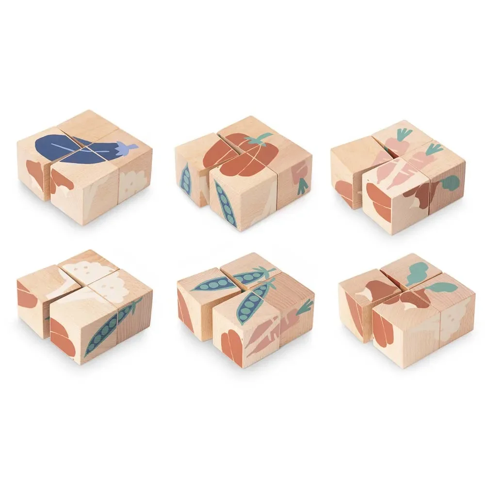 Nobodinoz Holzklötze / Puzzle Gemüse