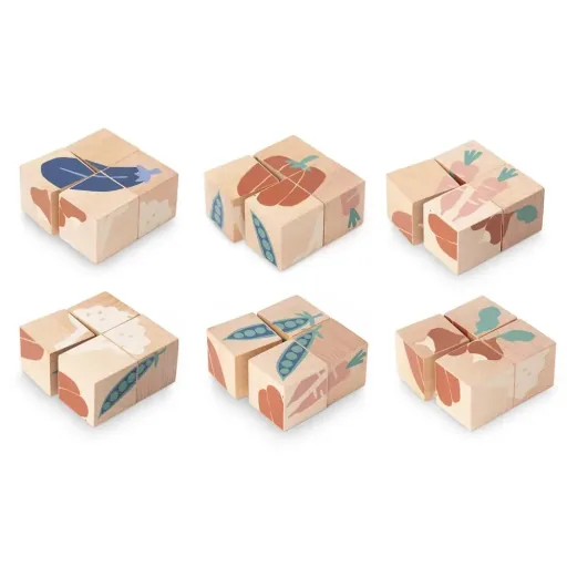 Nobodinoz Holzklötze / Puzzle Gemüse