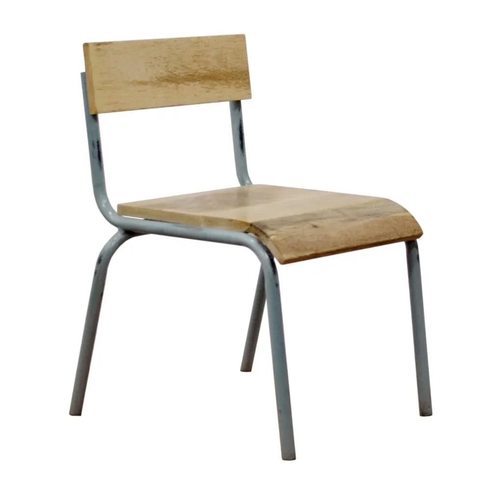 Kidsdepot Stuhl Metall Holz grau