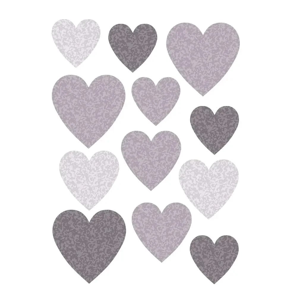 Buokids Wandsticker Herzen grau