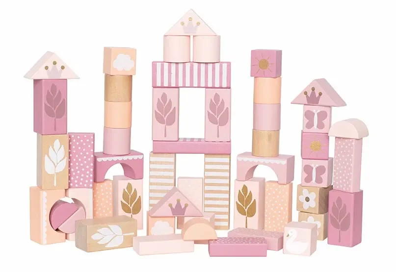 Jabadabado Kinderspielzeug, Bauklötze, Bausteine Spielzeug - Set Teddy, Farbe: rosa