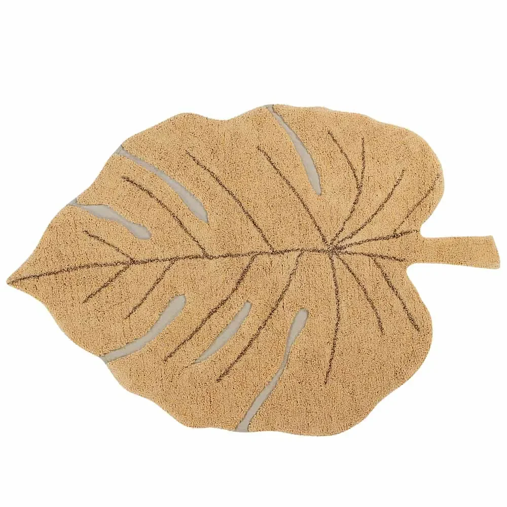 Lorena Canals Teppich Blatt "Monstera" honig gelb