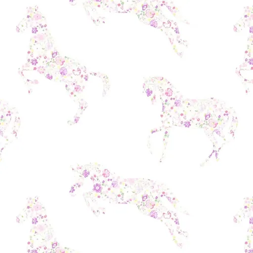 Little Sanderson Abracazoo Tapete Blumen Pferde creme lavendel