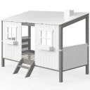 Flexa Einzelbett Haus weiss grau