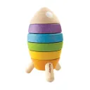 Plan Toys Stapelturm Rakete bunt