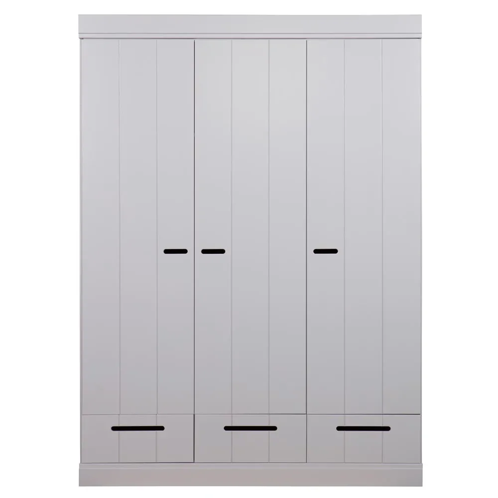 WOOOD - Schrank Connect, 3-türig, mit 3 Schubladen, Kiefer, 195x140x53 cm