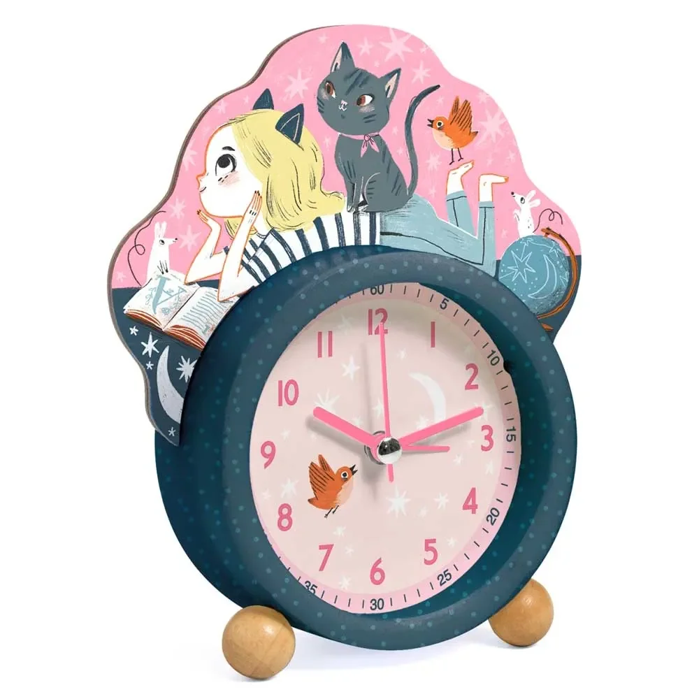 Djeco Kinderwecker Mädchen mit Katze