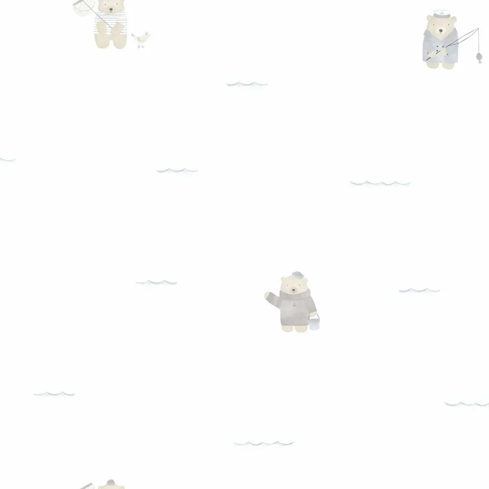 Casadeco My Little World Tapete Seebär grau braun