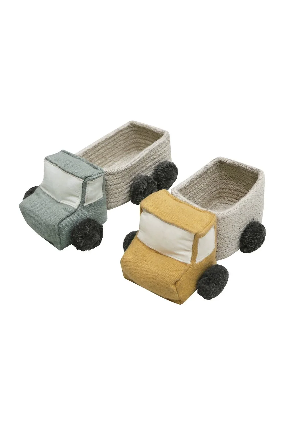 Lorena Canals Mini-Trucks mit Körben, Kuscheltiere