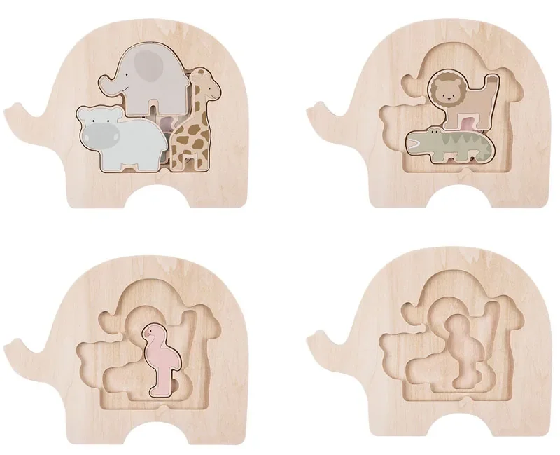 Jabadabado Kinderspielzeug, Holzspielzeug, Steckpuzzle - Safari