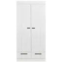 WOOOD 2 türiger Kleiderschrank erweiterbar Schubladen weiss