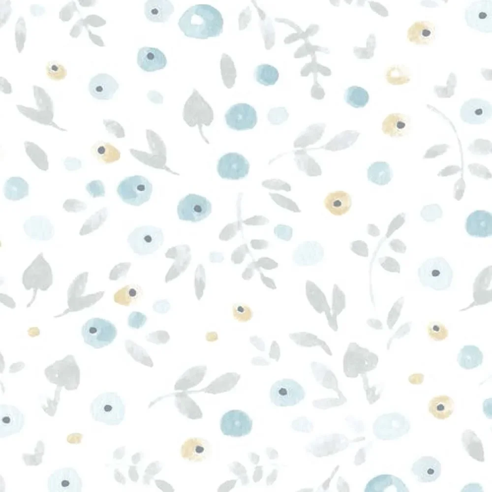 Casadeco My Little World Tapete Streublümchen blau grau braun