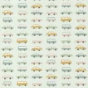 Casadeco Kindertapete Happy Dreams Autos mint gelb