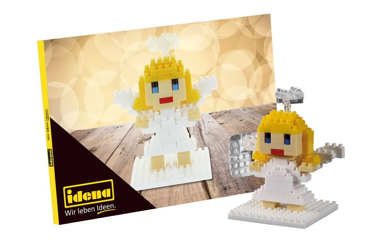 Idena, Minibausteine Postkarte - Spielwaren für Kinder und kreative Bastelprojekte, Art: Engel