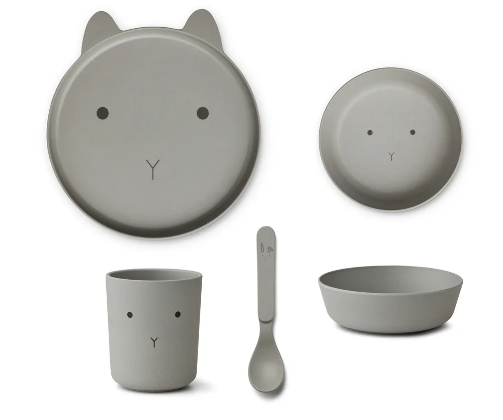 Liewood Geschirrsets, Kindergeschirr, Tischgeschirrset - Brody, 4er-Pack, Farbe: Rabbit Dove Blue
