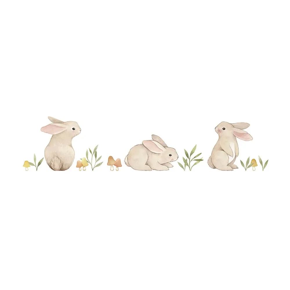 Lilipinso Wandsticker A3 kleine Hasen im Gras braun