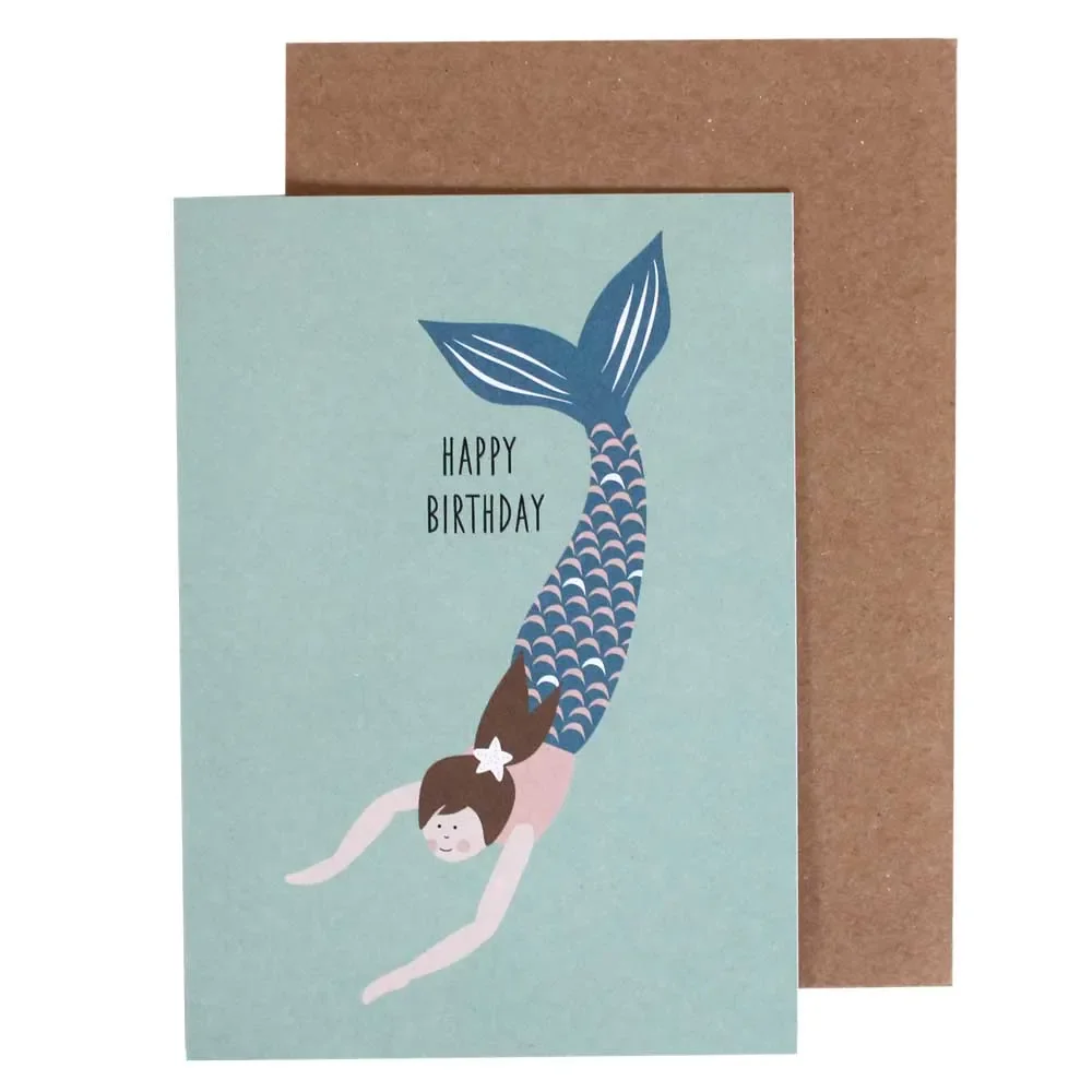 Ava & Yves Glückwunsch Klappkarte Meerjungfrau