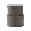 Kids Concept 2er Set runde Pappschachteln grau