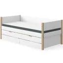 Flexa Nor Sofabett incl. Gästebett & Schubladen weiß / Eiche