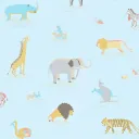 Little Sanderson Abracazoo Motivstoff Safari Tiere hellblau