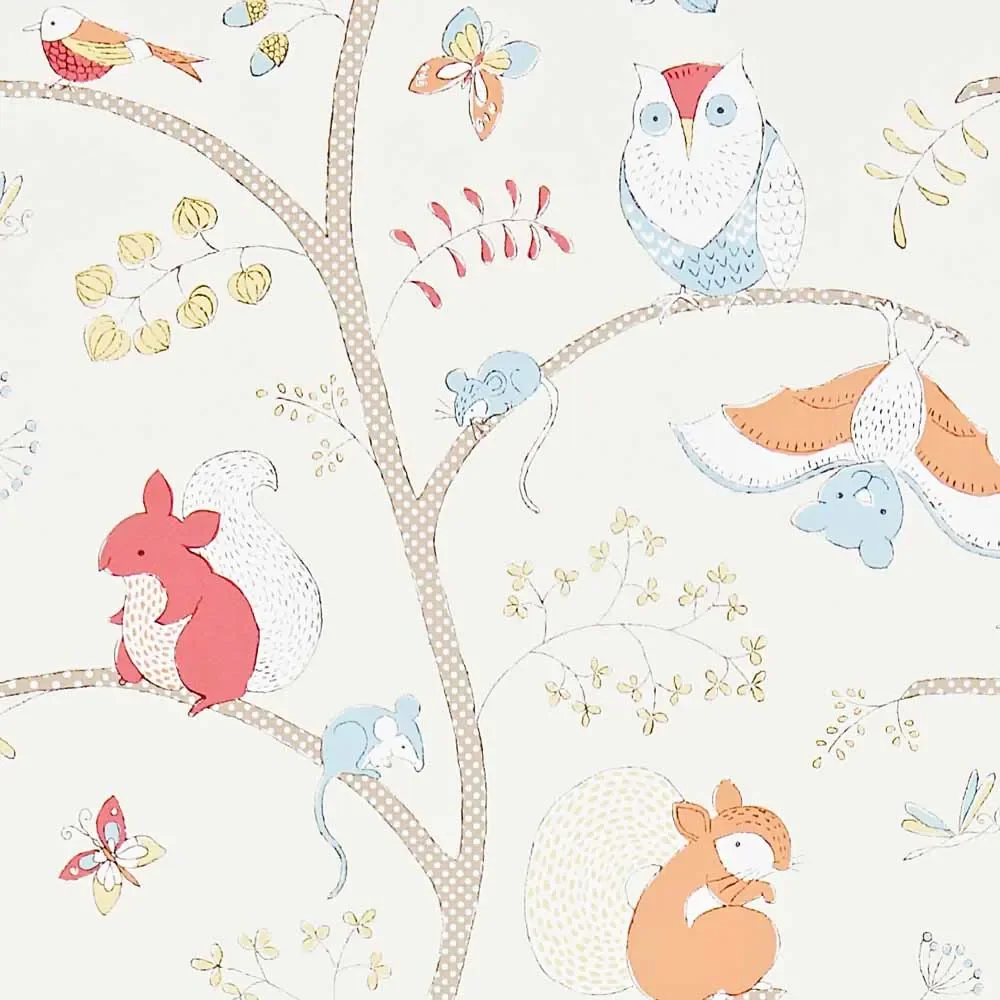 Little Sanderson Abracazoo Motivstoff Baumtiere rot Ingwer