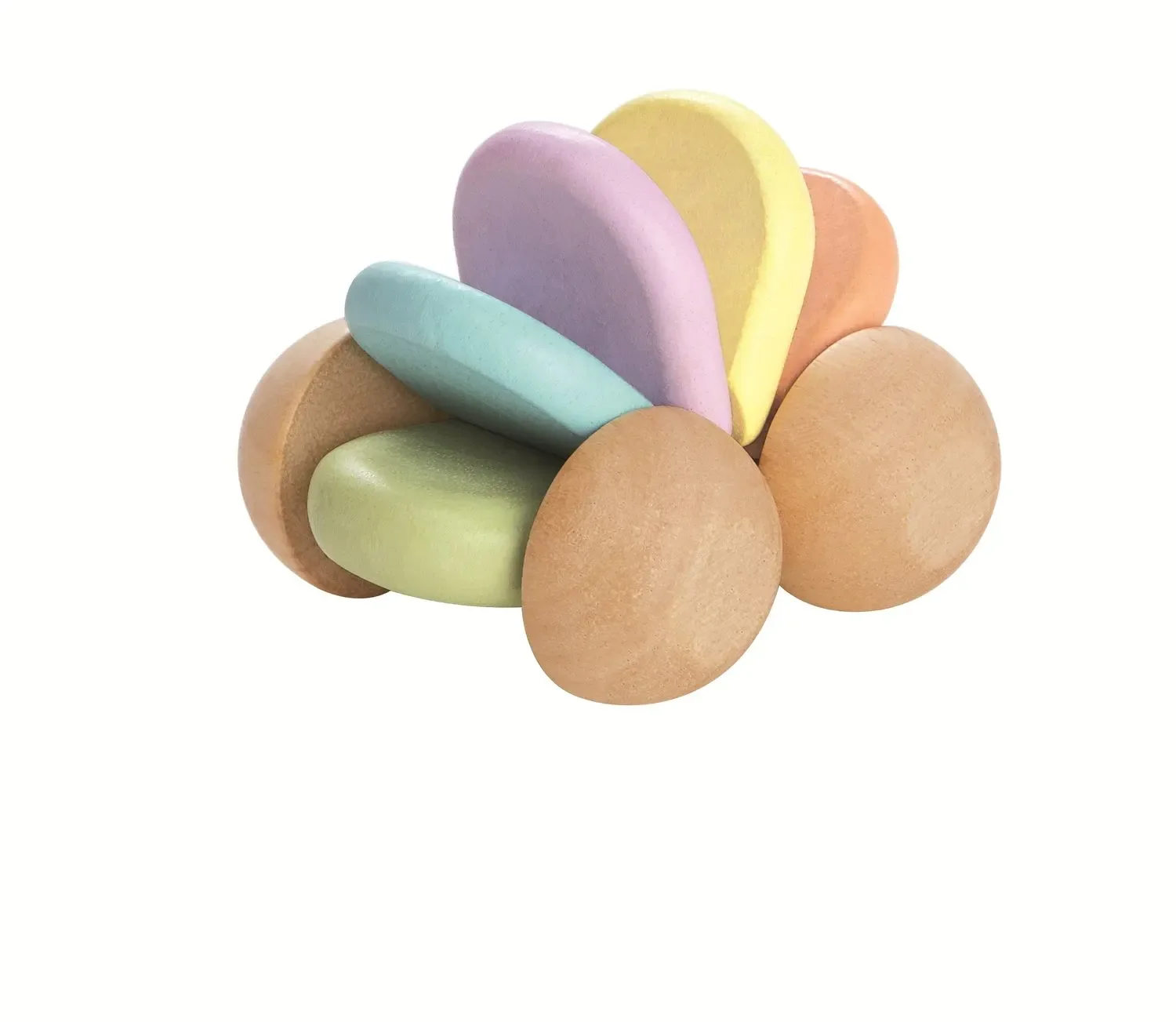 Plan Toys - Babyauto pastell, Gummibaumholz