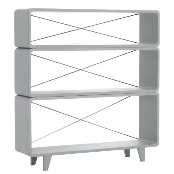 Laurette Bücherregal Millefeuille, Farbe: Gris