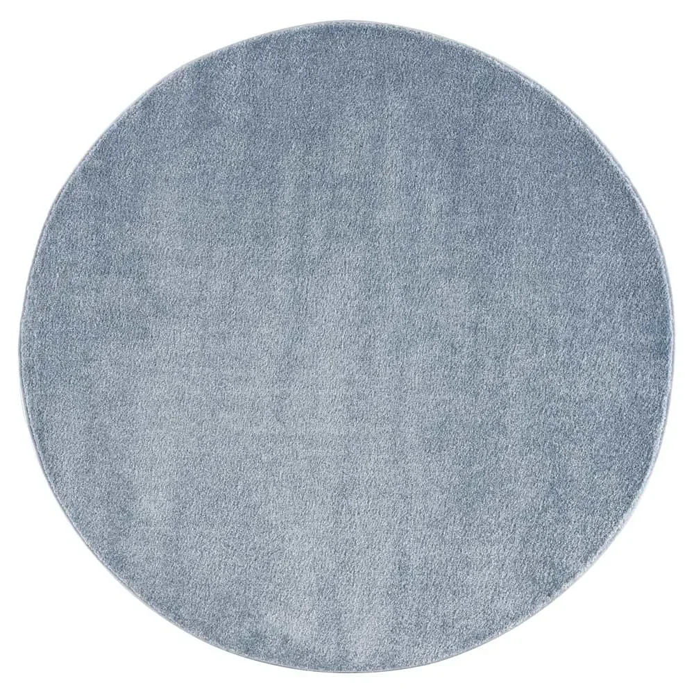 Livone Teppich rund uni blau