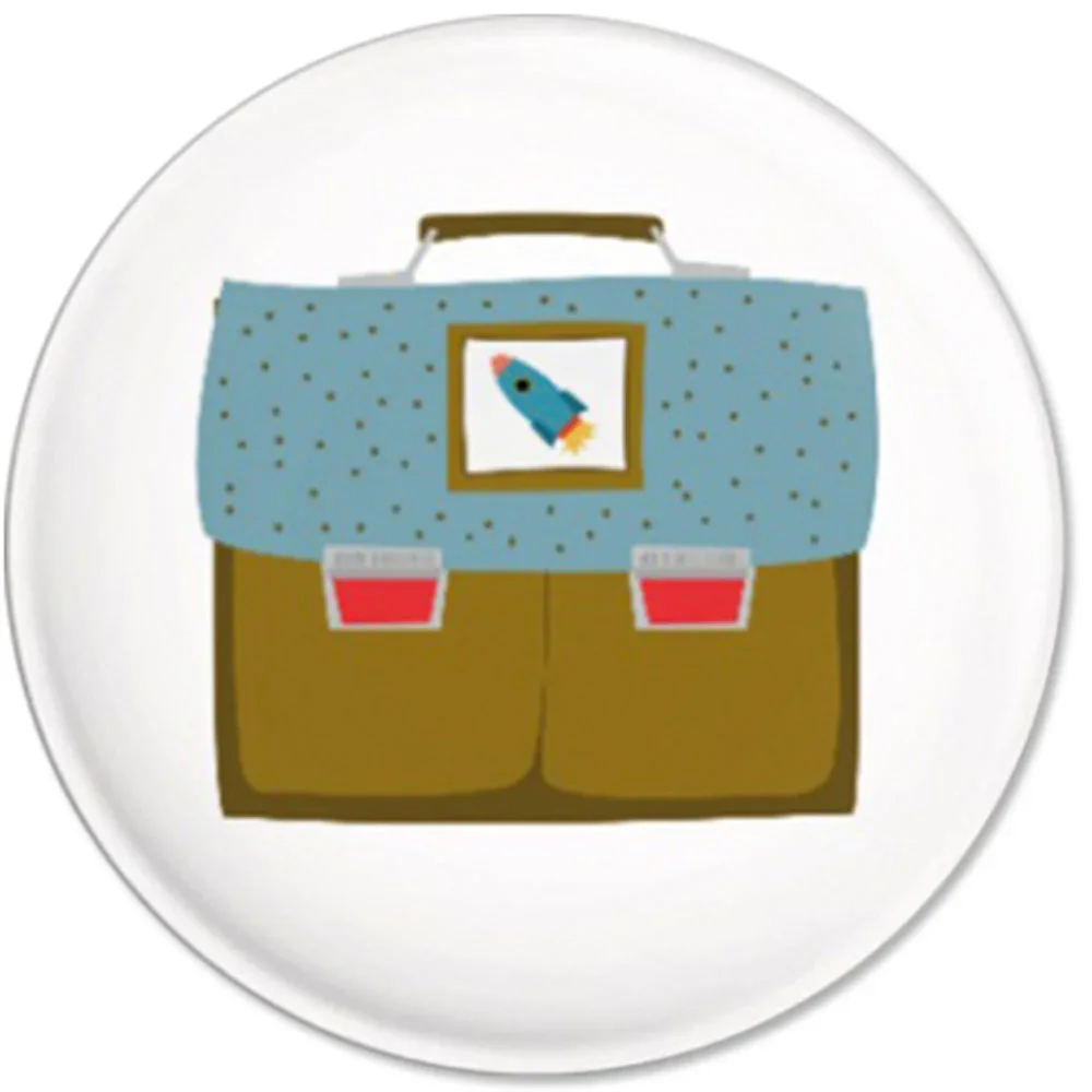 Ava & Yves Kinder Button / Anstecker Ranzen blau