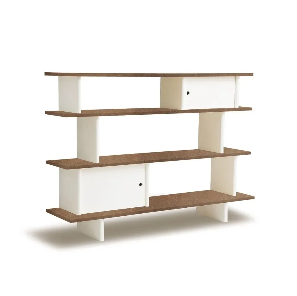 Oeuf Bücherregal Walnuss weiß