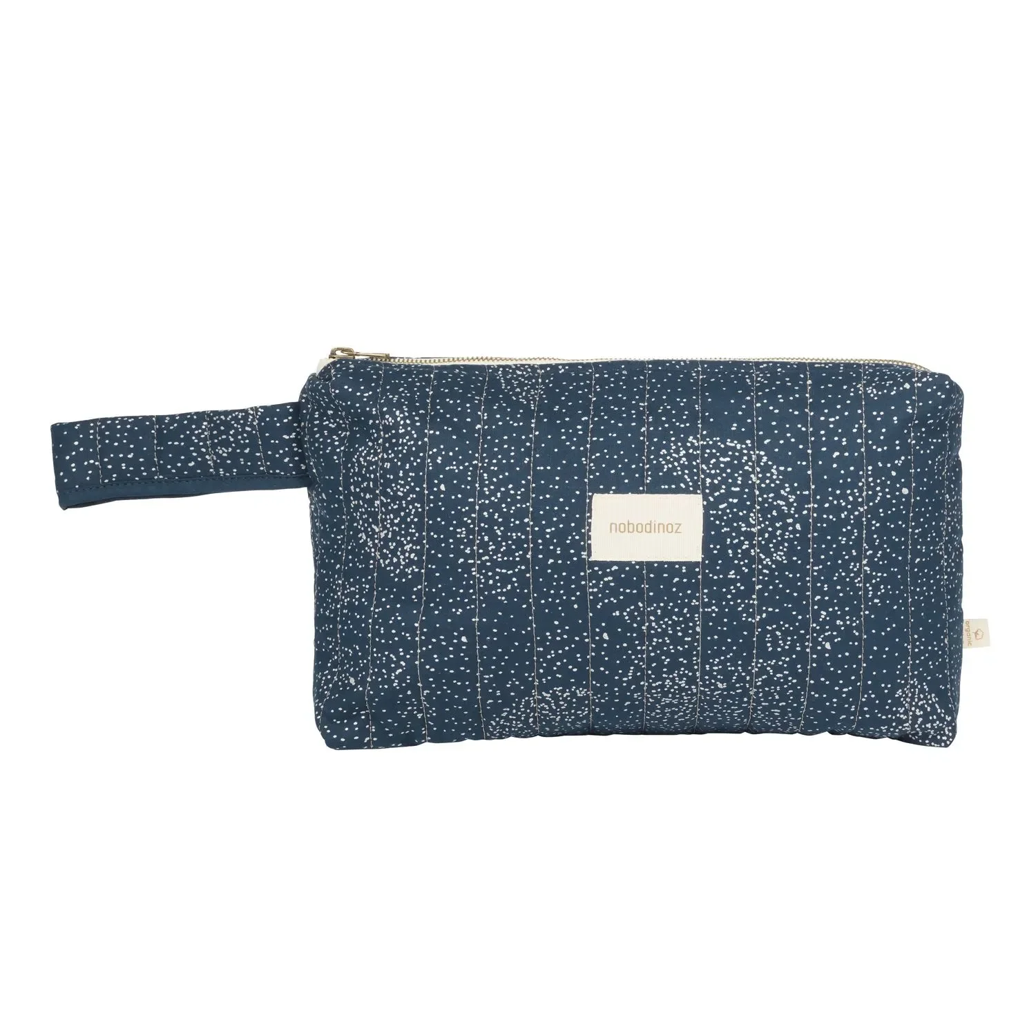 Nobodinoz STORIES Kosmetiktasche, Kulturtasche, 30 x 18 x 7 cm, Farbe: Goldblase/ Nachtblau