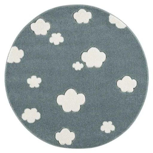Livone Teppich rund Wolken mint