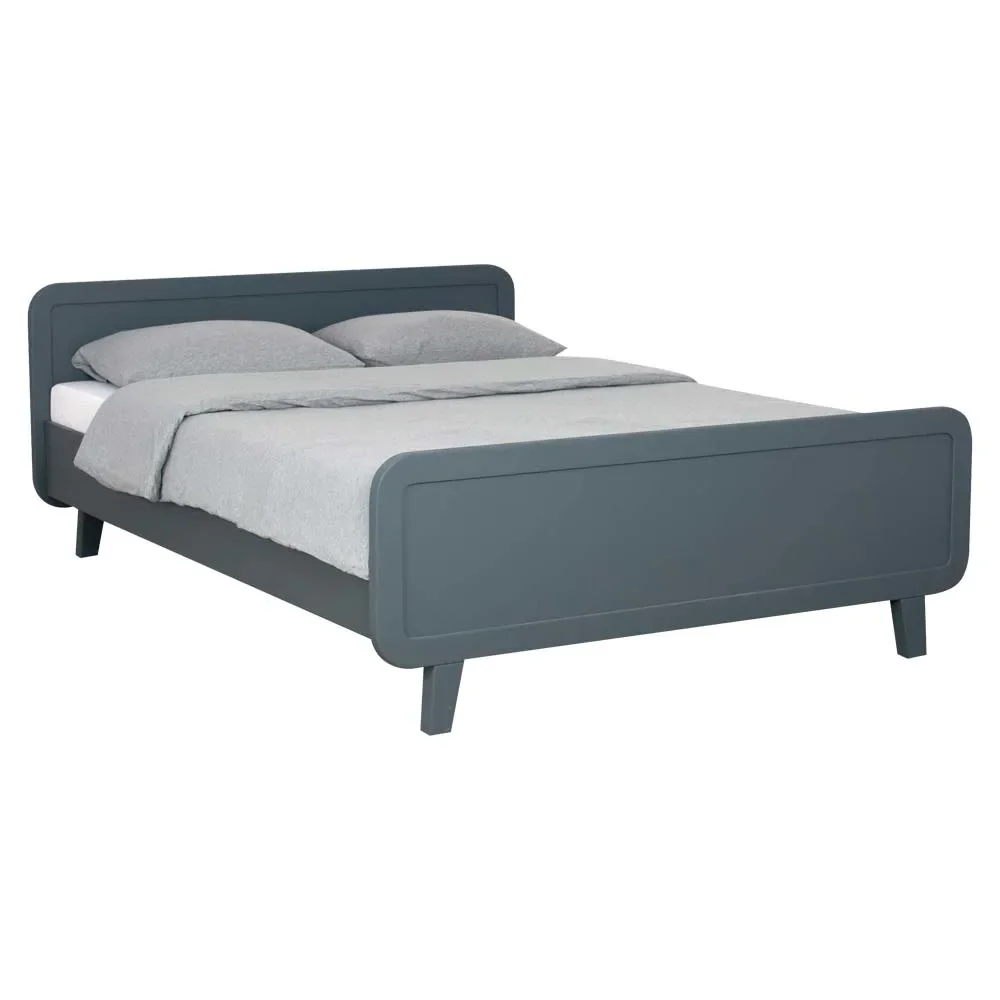 Laurette Kinderbett / Doppelbett "Le Lit Rond" 140 x 200 cm, Farbe: Gris Souris