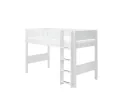FLEXA Hochbett, Mittelhohes Bett - Mitwachsendes, Kinderbett mit Stauraum, 90x200 cm, Farbe: weiss