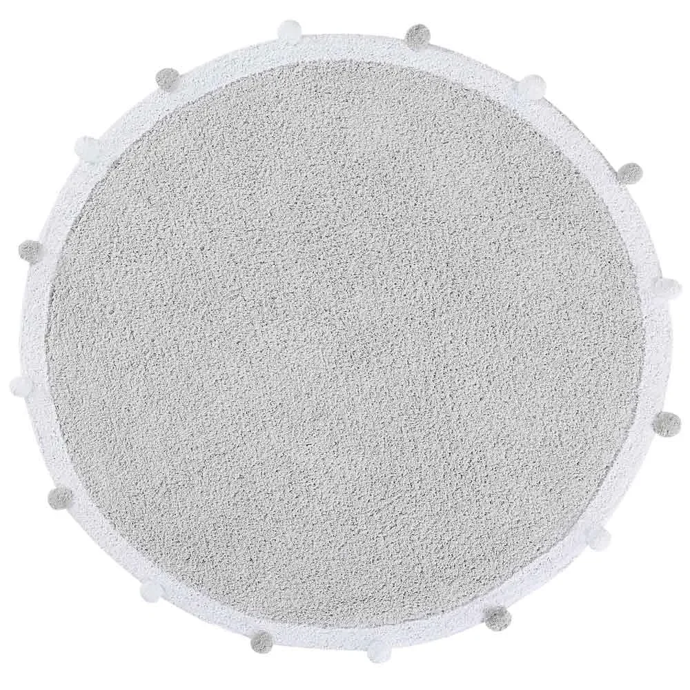 Lorena Canals Teppich rund Baumwolle Bubbly grau