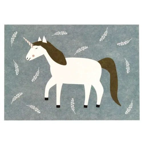 Ava & Yves Postkarte Einhorn weiss