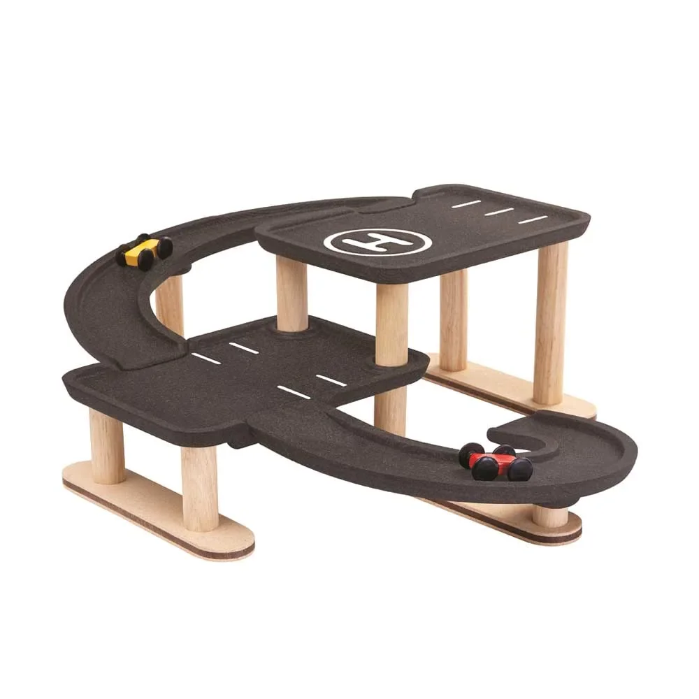 Plan Toys Parkhaus Holz mit schwarz