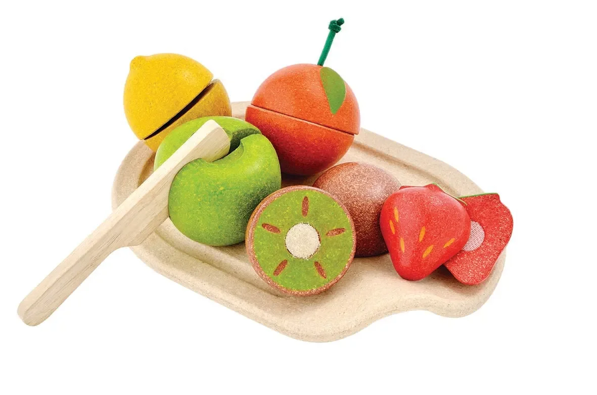 Plan Toys - Früchte zum Schneiden, Gummibaumholz