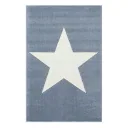 Livone Kinderteppich Stern weiss auf blau, Teppichgrösse: 120 x 180 cm