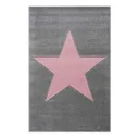 Livone Kinderteppich Stern rosa auf grau, Teppichgrösse: 120 x 180 cm
